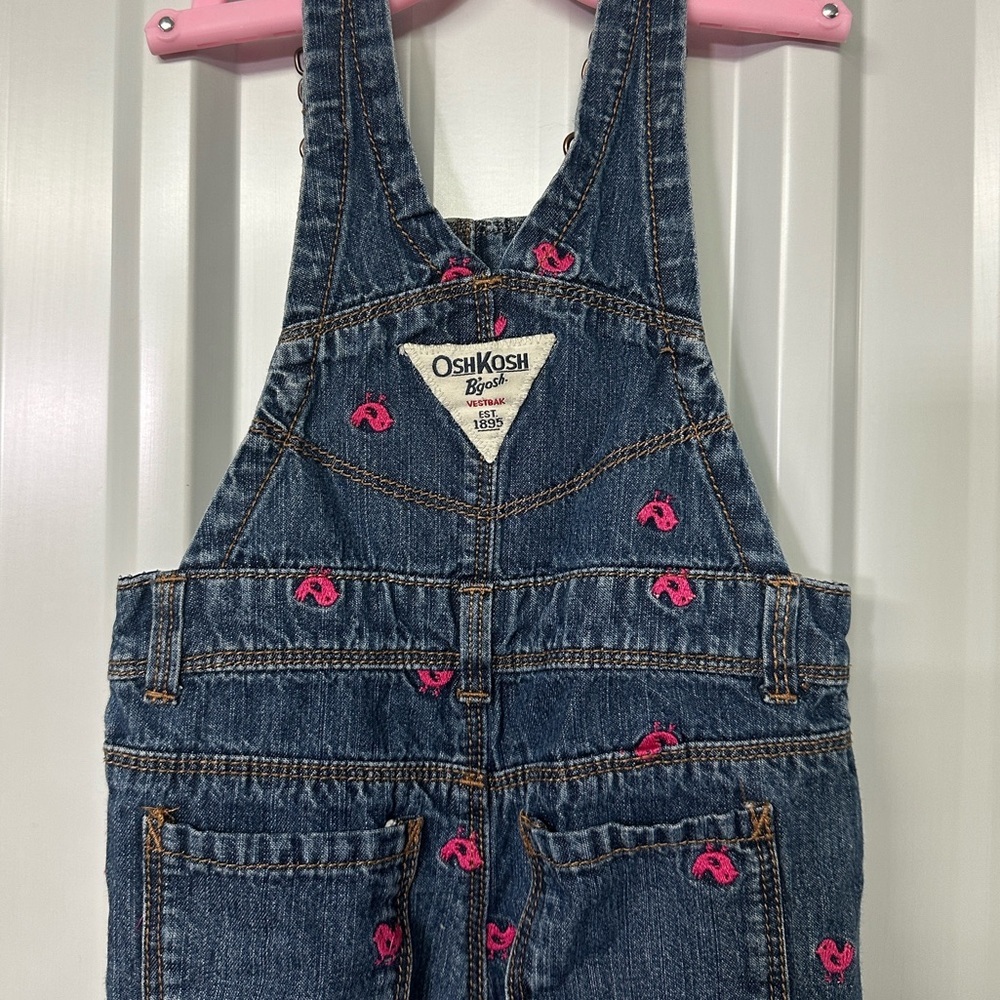 Vintage Oshkosh B’Gosh Vestbak Denim Overalls Infant Girl 12M Classic 90s - Picture 4 of 7